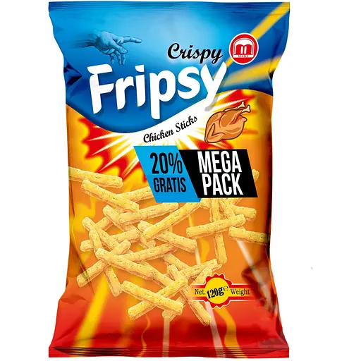Чипсы Fripsy Мега пачка со вкусом жареной курицы 120 г