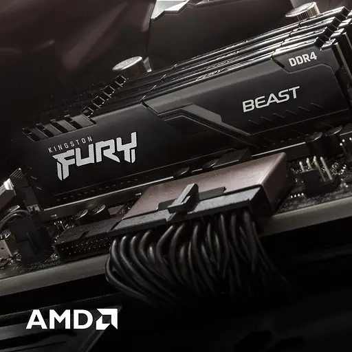 Оперативная память Kingston Fury Beast Black DDR4, 2x8GB/3600 (KF436C17BBK2/16) - фото 8