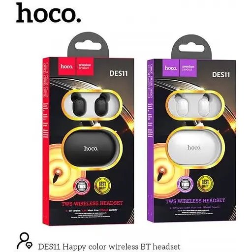 Бездротові навушники Bluetooth Hoco Des11 в дизайні Redmi AirDots - фото 5