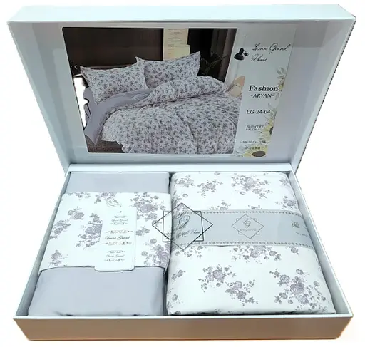 Постельное белье сатин Laura-Grand 24 евро комплект цветочный принт - фото 2