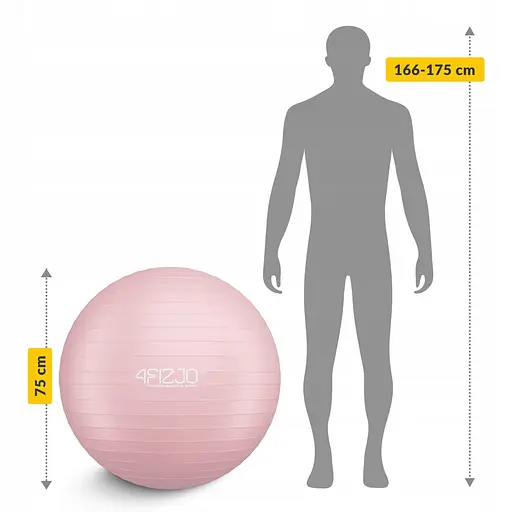 М'яч для фітнесу (фітбол) 4FIZJO 75 см Anti-Burst Pink (P-5907739317407) - фото 8