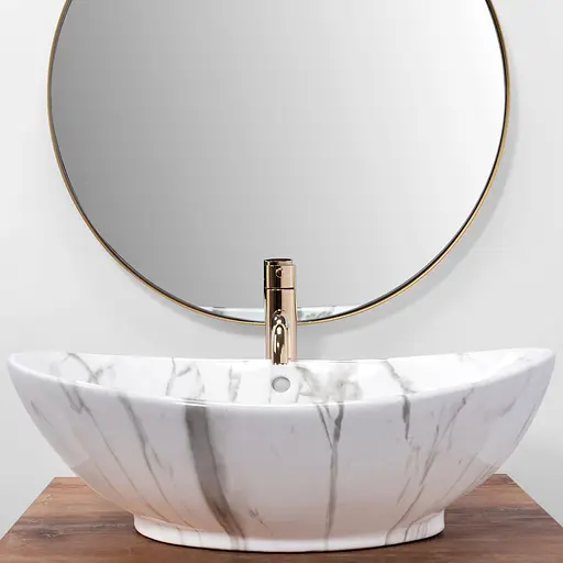 Умивальник Rea Wendy marmo накладний REA-U5053, Білий - фото 3