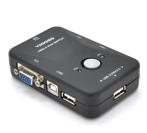 KVM Світч 2-портовий VEGGIEG K201, перемикач USB, VGA сигналу