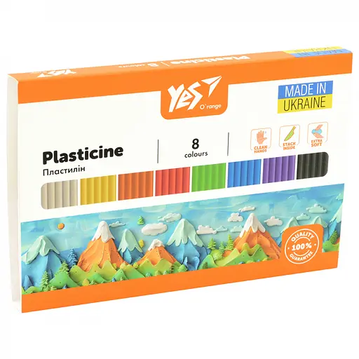 Пластилин Yes Orange Line, 8 цветов, 160 г
