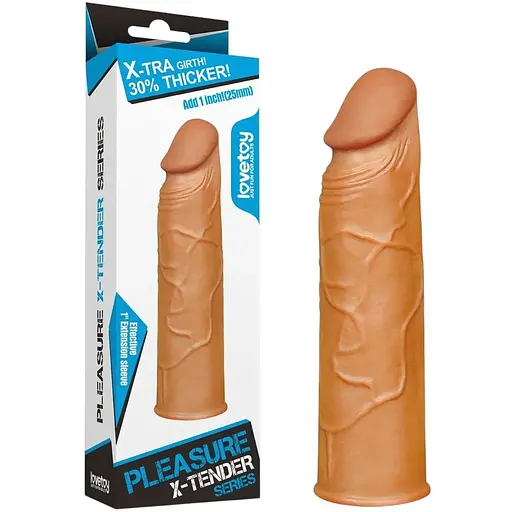 Насадка на пенис Lovetoy Pleasure X-Tender Series 17 см коричневый