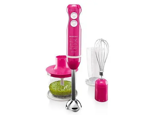 Блендер погружной 3 в 1 SILVER CREST 600W (блендер, миксер, чопер) pink - фото 1