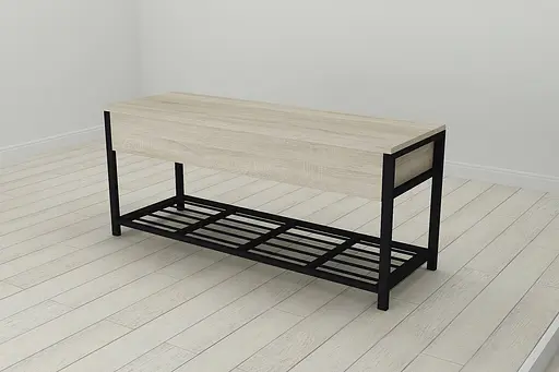 Банкетка с ящиком Ferrum-decor Дрейк 1 550x1000x400 металл Черный ДСП Сонома 16 мм (FRD-103048) - фото 2