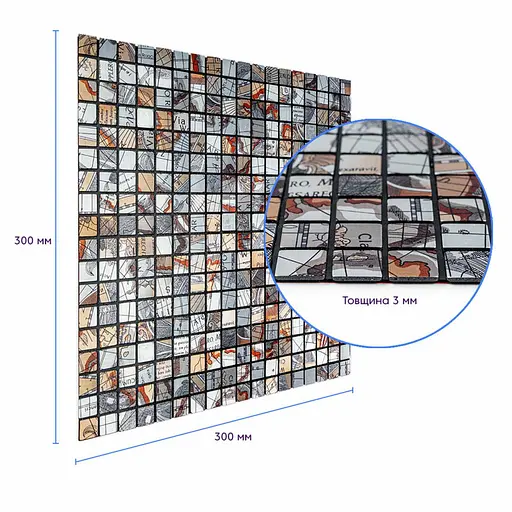 Самоклеюча алюмінієва плитка 300x300x3 мм Сірий квадратик SW-00001926 - фото 3