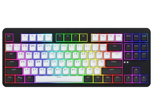 Клавиатура игровая механическая HATOR HTK-850UA Wireless Black-White Rockfall 3 TKL Mecha orange, QMK/VIA