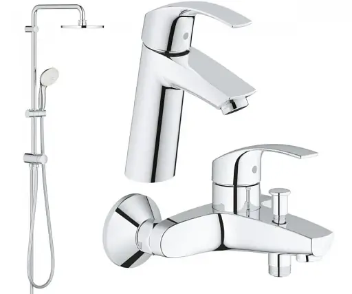 Набір змішувачів для ванної кімнати Grohe Eurosmart з душовою системою Tempesta 3в1 30412 - фото 2