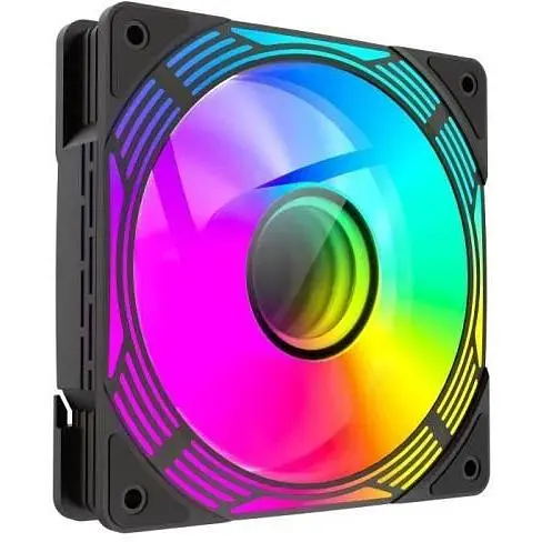 Вентилятор 120 мм GameMax FN12A-C8I-R чорний 120х120х25 мм ARGB підсвічування 800-1600 об/хв до 31.21 дБ 4-pin (PWM, 50 см) - фото 1