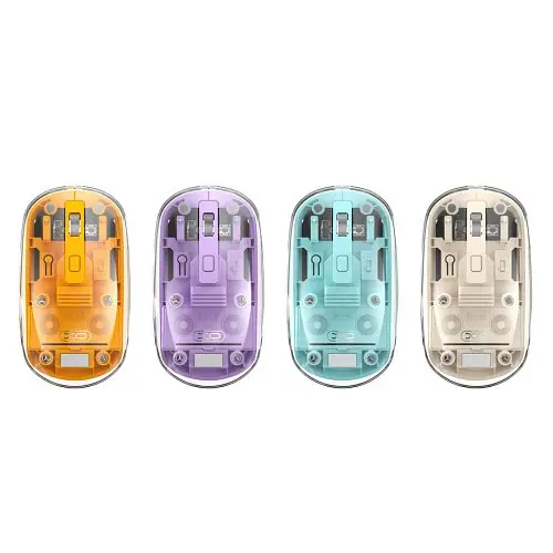 Комп'ютерна мишка XO M12 bluetooth wireless transparent mouse Фіолетова - фото 2