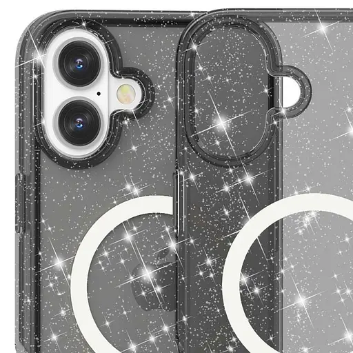 Чохол Epik TPU Galaxy Sparkle MagFit для Apple iPhone 16, 6.1 Black+Glitter - фото 3