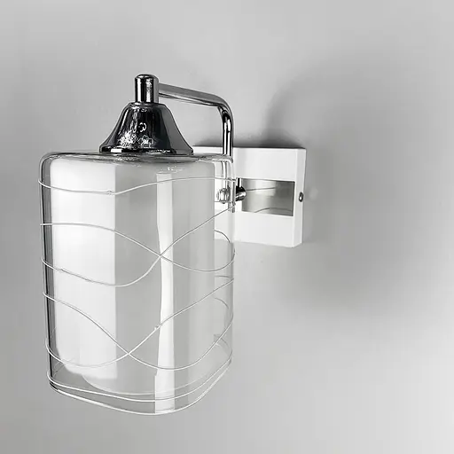 Бра в білому корпусі на 1 плафон Line F 126/1 CR+WT+WT - фото 1