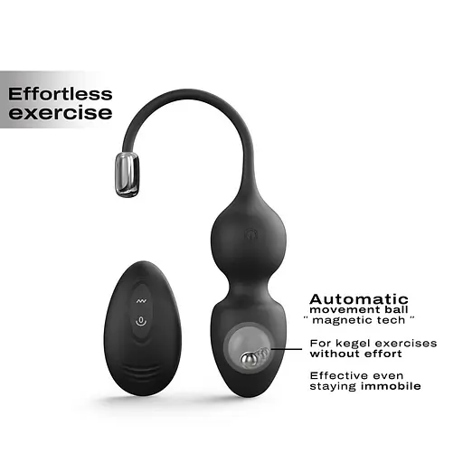 Вагинальные шарики Dorcel Love Balls Black, вибрации и движения внутреннего шарика, пульт ДУ - фото 2