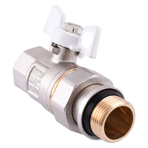 Кран кульовий з американкою Q Professional QP003 PN40 3/4″ антипротікання, Білий метелик - фото 2