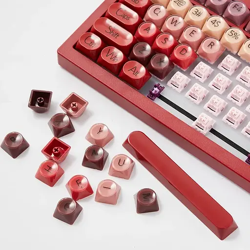 Игровая механическая проводная клавиатура Veekos K75 / Frost Pink Switch / Hot-Swap / Red - фото 4