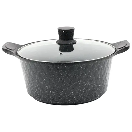 Набор кастрюль Styleberg 1527 6 предметов мраморное покрытие Черный - фото 4