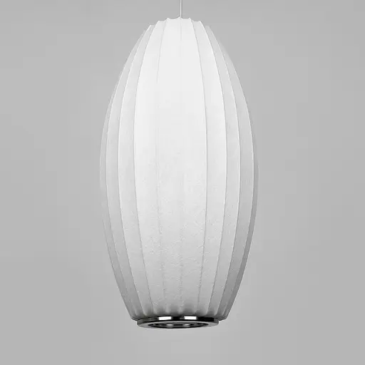 Дизайнерський світильник із полімерним овальним абажуром Ø28x55 см Line F AK05-280 x 550 Білий - фото 2