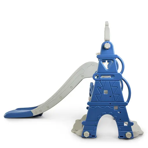 Дитяча гірка-гойдалка BAMBI CASTLE-4 з баскетбольним кільцем, ш146-г180-в122см, синя - фото 3