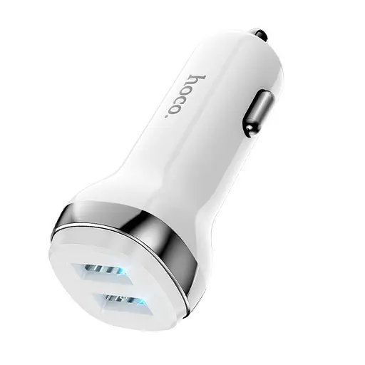 Адаптер автомобильный HOCO Superior dual port car charger Z40 зарядный 2 порта белое - фото 1