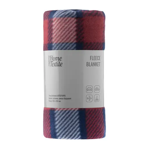 Плед Ardesto Fleece 100% полиэстер клетка сине-бордовый 130 x 160 см (ART0719PB)