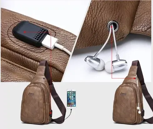 Рюкзак міський шкіряний через плече Fashion style 2019 (fs7932) Чорний - фото 4