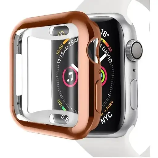 Чехол-накладка DK для Apple Watch 44mm (Series 4 / 5 / 6 / SE1 / SE2) Silicone Face Case (rose gold)