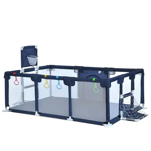 Дитяче ліжко-манеж MR 1338-BL, з баскетбольним кільцем - фото 3