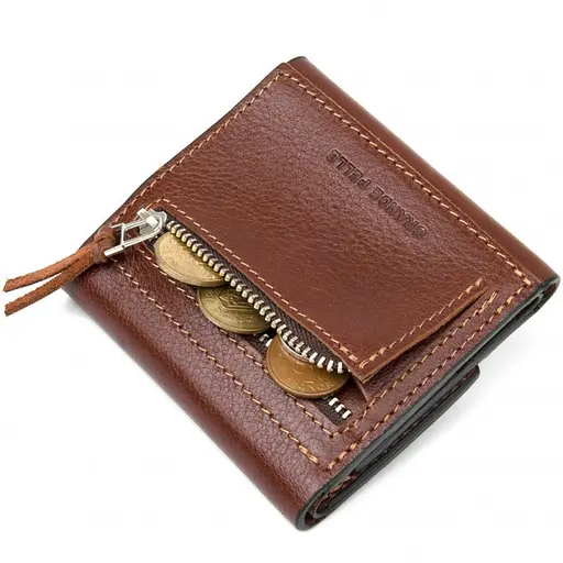 Кожаный кошелек Grande Pelle 10х9.5х2 см acs0029302 - фото 7