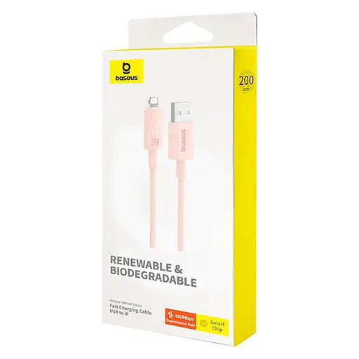 Кабель Baseus Habitat Series Fast Charging Cable USB to iP 2.4A 2 м Wheatpink - фото 2
