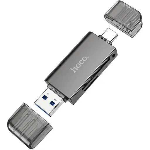Адаптер переходник Hoco HB39 USB/Type-C 3.0 серый
