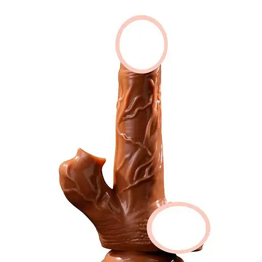 Реалистичный вибратор с подогревом для женщин силиконовый 18 см USB коричневый