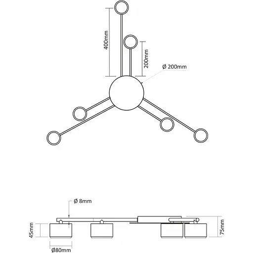 Светильник Videx под лампу 6xGX53 черный накладной (VL-SPF21B-B) - фото 3
