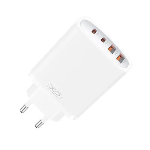 Мережевий зарядний пристрій XO CE22 (EU) 45W GaN Nitride (2USB-C+2USB-A) Fast Charging Charger Білий - фото 1