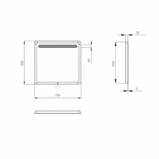 Дзеркало Sanwerk Лава "Каліпсо" 70x65 ZL0000179 - фото 5