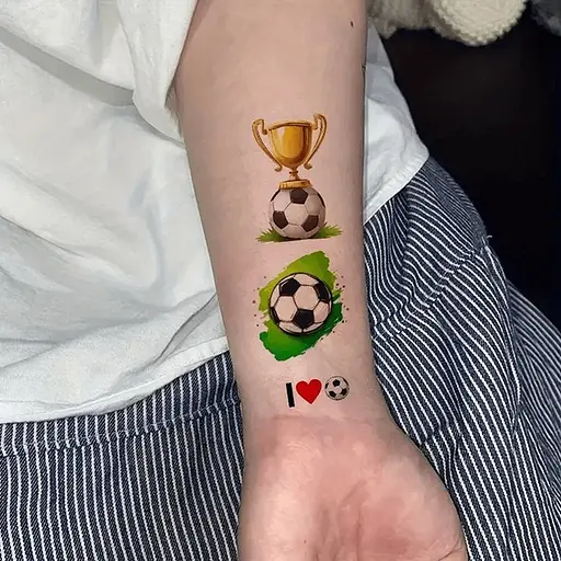 Набор детских временных тату Футбол №1 football-tattoo-mini-set- 10 штук по 12*7 см - фото 2