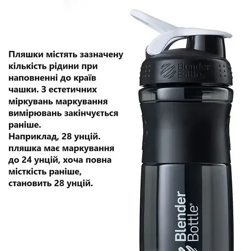 Шейкер спортивный BlenderBottle SportMixer Flip 20oz/590 мл Black/Plum (SM 20oz Black/Plum) - фото 2