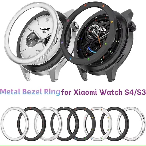 Безель металлический Sikai для смарт-часов Xiaomi Watch S3/S4 Black-multicolor + защитное стеклоSikaiSikai - фото 9