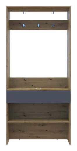 Прихожая Doros Сплит Дуб Артизан/Графит ДСП 94х39х200 (44900271) - фото 4