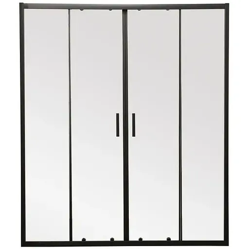 Дверь в нишу Mixxus Premium Diverse SD01-160x185-TR Black прозрачное стекло 5 мм MI6879, универсальная, прозрачная, черный матовый - фото 1