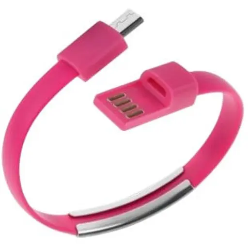 Кабель-браслет micro USB 2.0 рожевий RTL