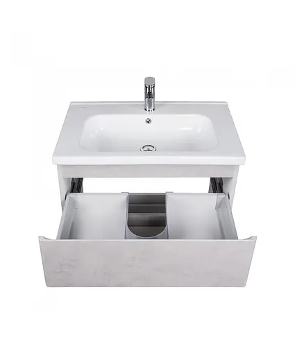 Тумба Мойдодир Палермо 70-U з умивальником ID-70 бетон світлий Сірий - фото 5