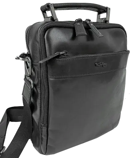 Мужская кожаная сумка, барсетка черная Mykhail Ikhtyar sum0028763 - фото 2