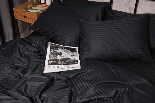 Пододеяльник Moon&Star Satin Stripe Midnight Luxe Двуспальный 175x210 см - фото 5