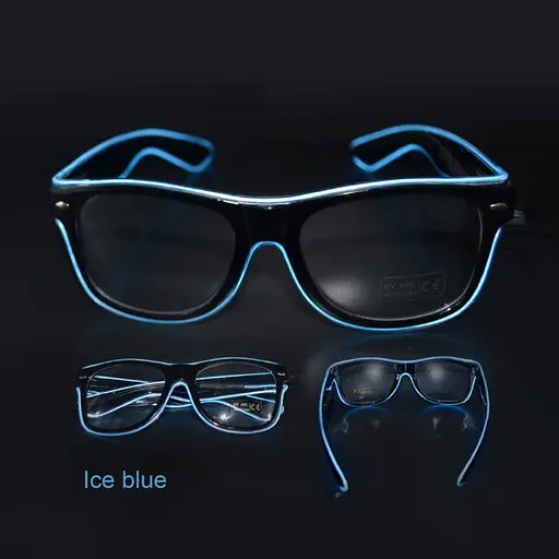 Окуляри світлодіодні Leds прозорі El Neon ray ice blue неонові - фото 2