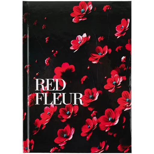 Книга записная Axent Red fleur А5 в клеточку 96 листов (8459-3-A)