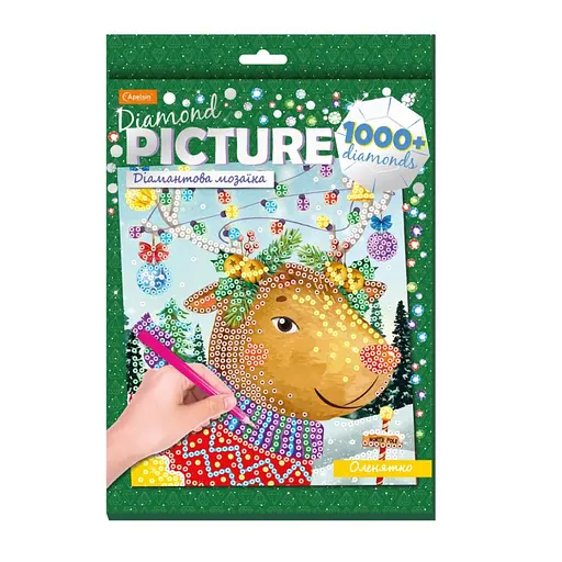 Набір для творчості діамантова мозаїка "Оленятко" Апельсин НТ-34-03 - фото 1