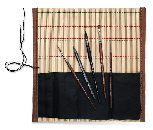 Набор кистей для путешествий Raphaël в бамбуковом чехле, для акварели, синтетика, 5 шт. - фото 3