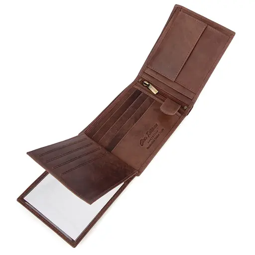 Кошелек мужской кожаный Peterson N992-BE-MOUN светло-коричневый Mountain Adventure - фото 2